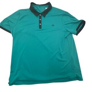 Adidas Golf Polo Shirt Mens 2XL Green Black Excellent Short Sleeve Polyester
